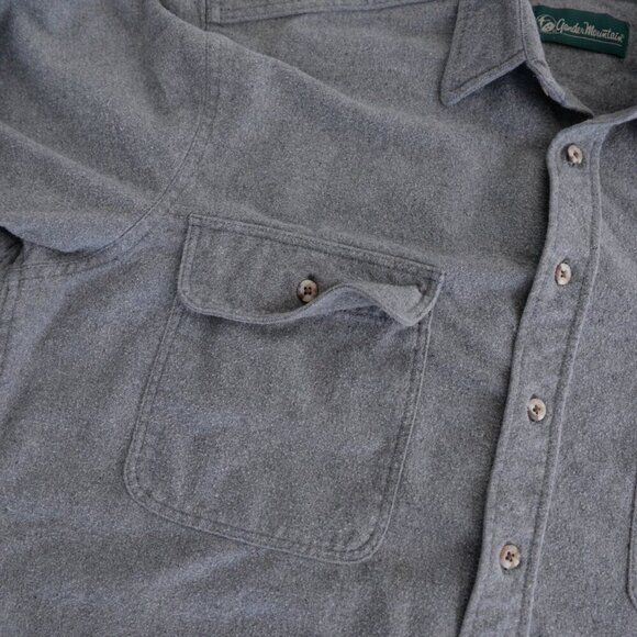 Vintage Gander Mountain Heavyweight Thick Cotton Outdoor Gray Button Up Shirt L - Picture 10 of 10